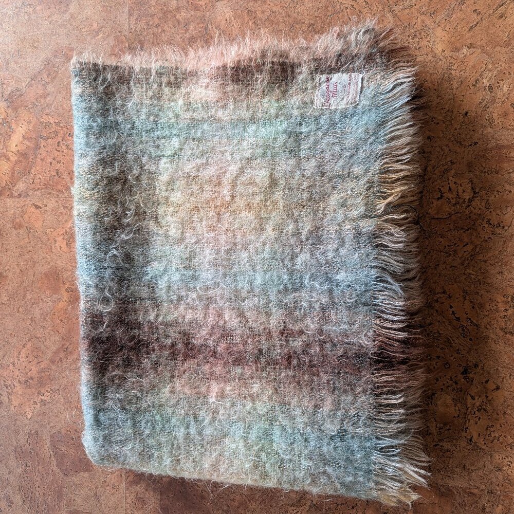 Vintage Creagaran Mills Mohair throw blanket